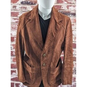 Vintage 60s 70s Altman Suede Originals Heavy Leather Blazer Jacket Sport‎ 42R